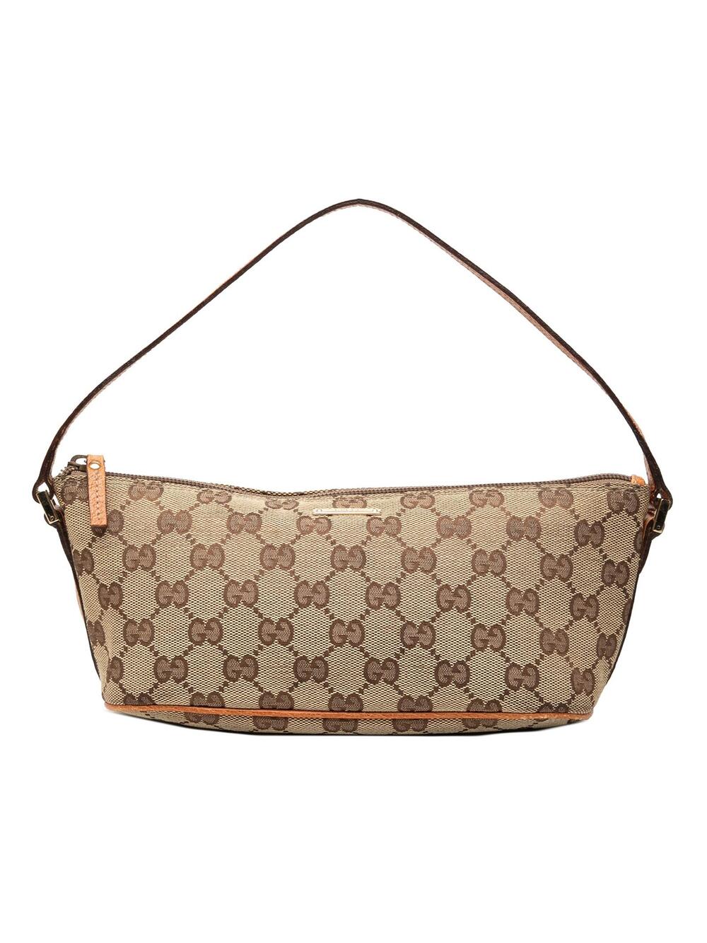 Gucci Gg Canvas Boat Pre-Loved Shoulder #376258G54B